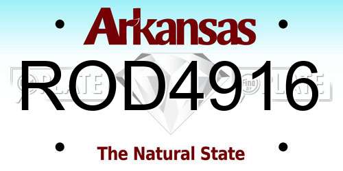 ROD4916 Arkansas License Plate