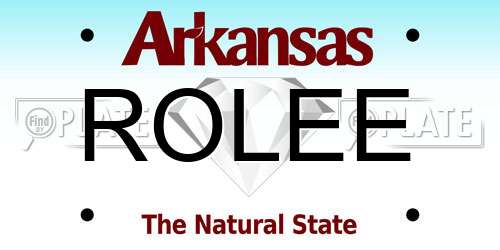 ROLEE Arkansas License Plate