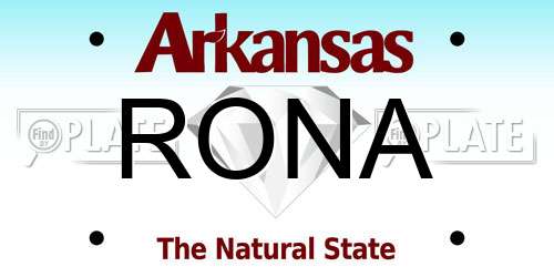 RONA Arkansas License Plate