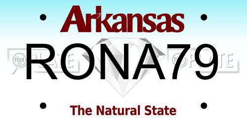 RONA79 Arkansas License Plate