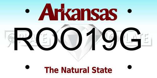 ROO19G Arkansas License Plate