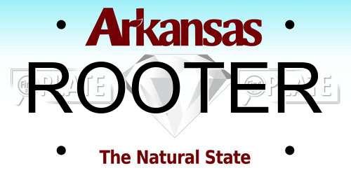 ROOTER Arkansas License Plate