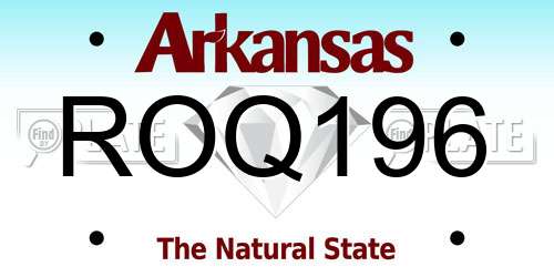 ROQ196 Arkansas License Plate
