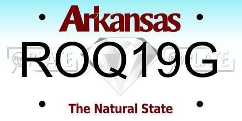 ROQ19G Arkansas License Plate