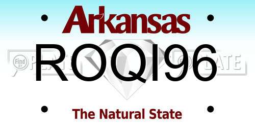 ROQI96 Arkansas License Plate