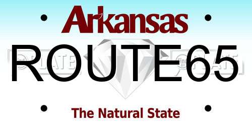 ROUTE65 Arkansas License Plate