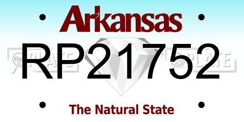 RP21752 Arkansas License Plate