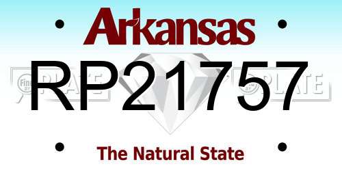 RP21757 Arkansas License Plate