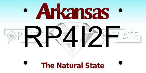 RP4I2F Arkansas License Plate