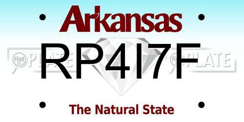 RP4I7F Arkansas License Plate