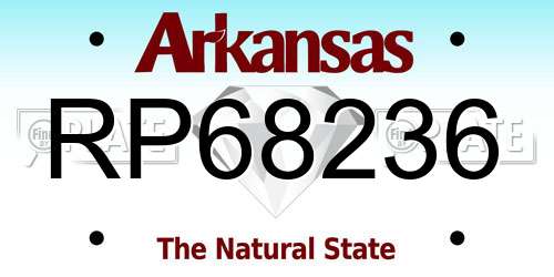 RP68236 Arkansas License Plate
