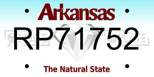 RP71752 Arkansas License Plate