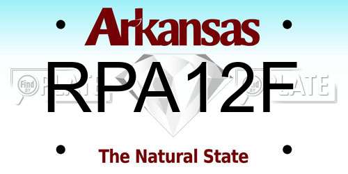 RPA12F Arkansas License Plate