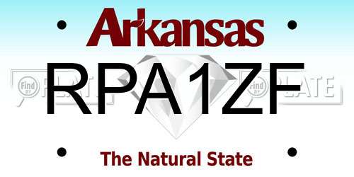RPA1ZF Arkansas License Plate