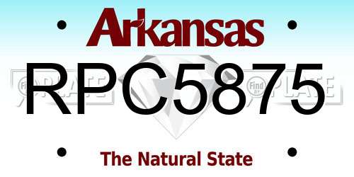 RPC5875 Arkansas License Plate