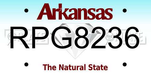 RPG8236 Arkansas License Plate