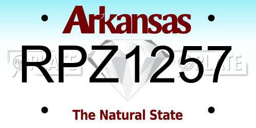 RPZ1257 Arkansas License Plate