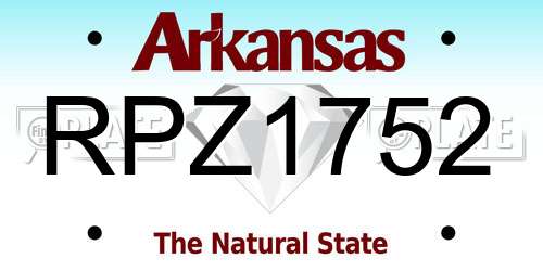RPZ1752 Arkansas License Plate