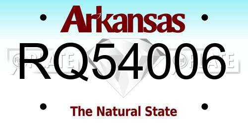 RQ54006 Arkansas License Plate