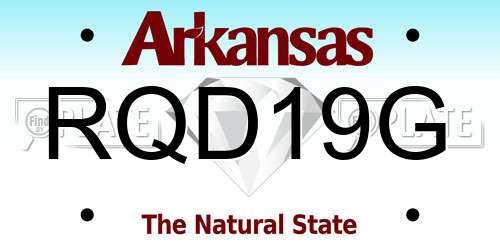 RQD19G Arkansas License Plate