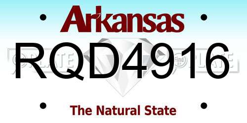 RQD4916 Arkansas License Plate