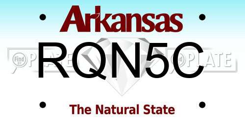 RQN5C Arkansas License Plate