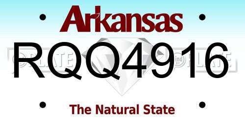RQQ4916 Arkansas License Plate