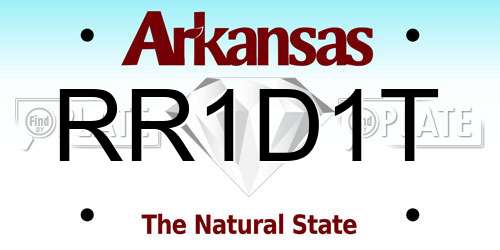 RR1D1T Arkansas License Plate