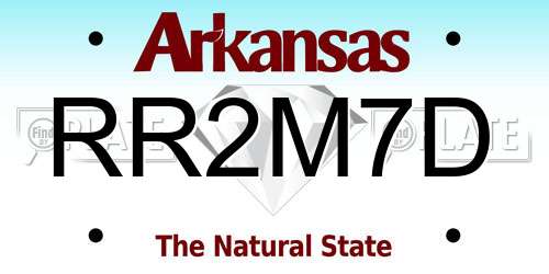 RR2M7D Arkansas License Plate