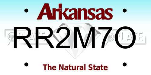 RR2M7O Arkansas License Plate