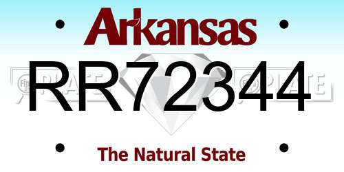 RR72344 Arkansas License Plate
