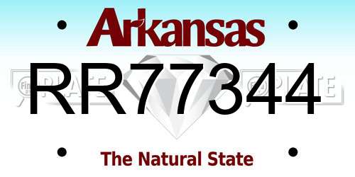 RR77344 Arkansas License Plate