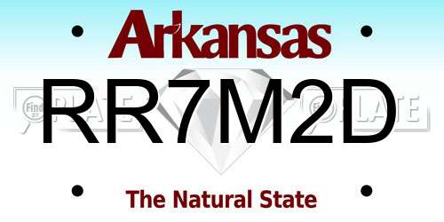 RR7M2D Arkansas License Plate