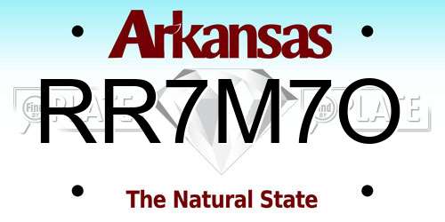 RR7M7O Arkansas License Plate