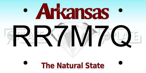RR7M7Q Arkansas License Plate