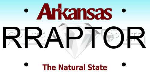 RRAPTOR Arkansas License Plate