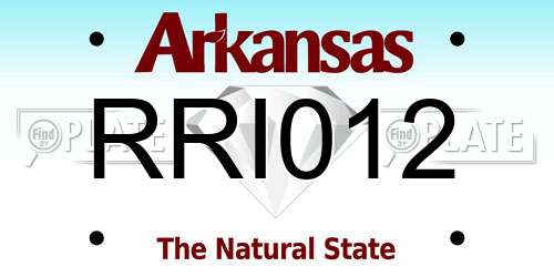 RRI012 Arkansas License Plate