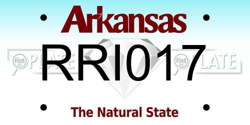 RRI017 Arkansas License Plate