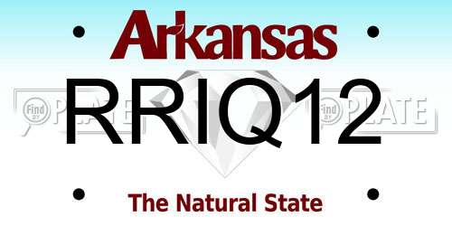 RRIQ12 Arkansas License Plate