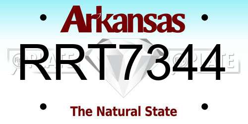 RRT7344 Arkansas License Plate