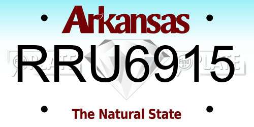 RRU6915 Arkansas License Plate