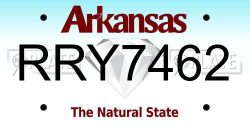 RRY7462 Arkansas License Plate