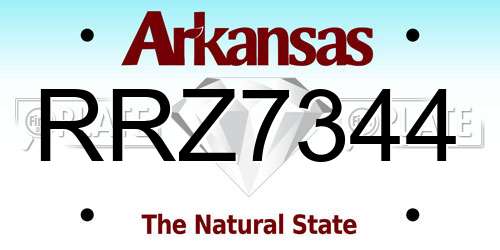 RRZ7344 Arkansas License Plate