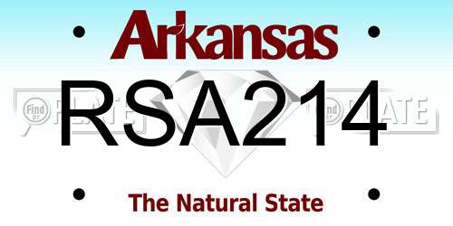 RSA214 Arkansas License Plate