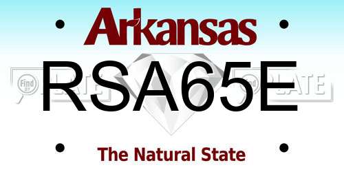 RSA65E Arkansas License Plate