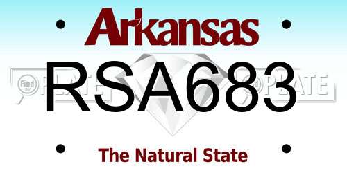 RSA683 Arkansas License Plate