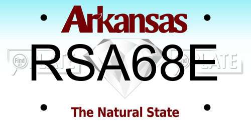 RSA68E Arkansas License Plate