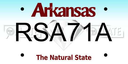 RSA71A Arkansas License Plate