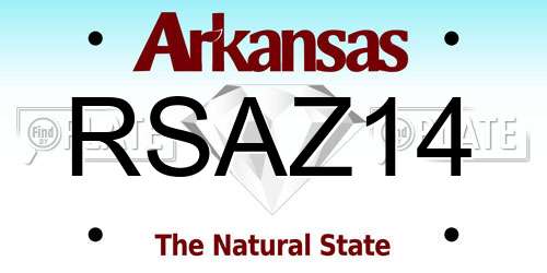 RSAZ14 Arkansas License Plate