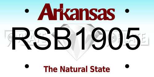RSB1905 Arkansas License Plate